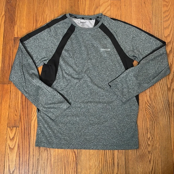 Reebok Long sleeve training shirt grey men’s m - Picture 1 of 6